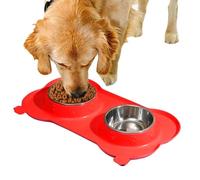 Dog Feeding Bowl - Spillproof Cat Food Feeder Double Bowls,Removable Pet Feeder Accessory for Small Medium Large Size Puppy Cats indoor outdoor