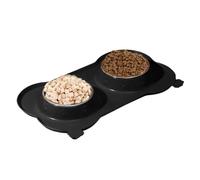 Dog Feeding Bowl - Spillproof Puppy Feeding Double Bowls | Removable Dog Feeder Dish for Small Medium Large Size Puppy Cats indoor outdoor