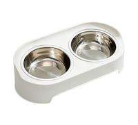 Dog Feeding Bowl Stainless Steel Leak-Proof Double Feeder Tray