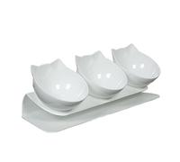 Dog Feeding Dish Bowl 15° Tilted Food Drinking Water Bowls Food Grade Neck Guard Raised Feeder For Puppy And Kitten Pet Bowl For Dog Puppy Kitten Neck Guard
