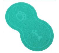 Dog Feeding Mat,Cat Bowl Mat,Pet Food Mat Waterproof Non-slip Twin Bowl Placemat,Easy to Clean Keep Floor Tidy (blue)