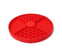 Dog Feeding mat-Silicone Licking mat cat Slow Feeder with Suction Cup Slow Feeding mat Dog Licking mat Anxiety Relief Tool(Red)