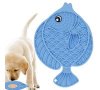 Dog Feeding Mat Slow Feeder, Fish-Shaped Soft Cat Feeding Pad 25 x 17.5 cm, Safe Silicone Lick Pad with Suction Cup, Puppy Enrichment Toy for Large and Small Dogs