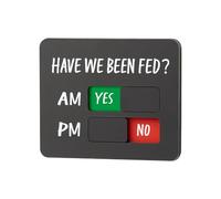 Dog Feeding Reminder - AM PM Slider Chart, Magnetic Sign or Double-Sided Sticker for Fed Dog - Appetite Control Training in the Daily Routine at Home in