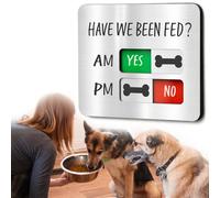 Dog Feeding Reminder - Dog Feeding Chart with Have We Been Fed AM/PM Tracker, Magnets Fed Sign with Pet Tracker for Fridge, Prevent Overfeeding