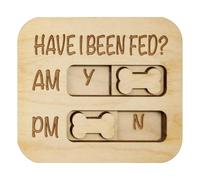 Dog Feeding Reminder, Have We/I Been Fed Sign, Wooden Magnetic AM PM Pet Feeding Daily Indication Sign, Fed Tracking Chart For Small Medium Large Puppy Kitten Home Indoor Outdoor Walking