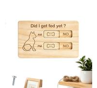 Dog Feeding Reminder Magnetic Wooden Pet Tracking Warn Sign | with AM and PM Sliding Button Did You Feed The Dog for Kitten Puppy Cage Dinner Home Refrigerator Medium Large Breed