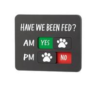 Dog Feeding Reminder Sign, Have We Been Fed, AM PM Dog Paw Sliding Feeding Sign with Yes/No Options, Magnets Fed Sign for Fridge, Prevent Overfeeding (B)