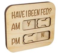 Dog Feeding Reminder Sign, Magnetic Back Design, 11.5x1x10cm, Wooden Magnetic AM PM Pet Fed Indicator, Daily Feeding Chart Board, Reusable Sliding Status, For Puppy Kitten Home Indoor Outdoor