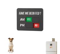 Dog Feeding Reminder Sign with Magnet,Pet Feed Chart with Have We Been Fed,Acrylic Dog Paw Slider Signs for Fridge, AM PM Feed Sign with Yes No Option for Fridge,Prevent Overfeeding (Black-1)