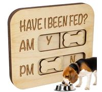 Dog Feeding Reminder, Wooden Magnetic AM PM Indicator Sign, Medium Pet Meal Tracking Board with Clear Display, Compact Wall Mount Design, Sturdy Wood Construction, Daily Care