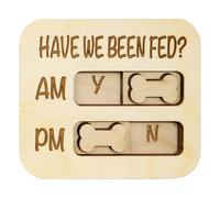 Dog Feeding Reminder, Wooden Magnetic AM PM Indicator Sign, Medium Pet Meal Tracking Board with Clear Display, Compact Wall Mount Design, Sturdy Wood Construction, Daily Care