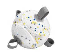 Dog Fetch Ball - Rope Chew Toy for Active Play | Durable Interactive Ball with Tug Handle & Textured for Puppy Training, Teething Relief, Enrichment, Stimulation, Small Medium Large Breed