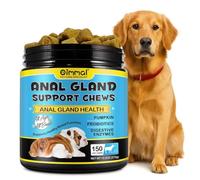 Dog Fiber Supplement Chews with Pumpkin & Flaxseed - 150 Soft Treats - Helps Maintain Regular Bowel Movements & Digestive Balance - Natural Beef Flavor.