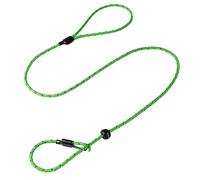 Dog & Field Pro Trialler Slip Lead, Lime Green. 1.2m Rope Slip Lead For Dogs With Push Button Stopper, Easy To Slip On, No Collar Or Harness Needed. Thin Slip Lead For Dogs (Lime Green)
