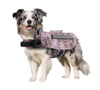 Dog Fights Rivet Nail Protective Vests,Reflective Adjustable Pet Thick Padding Anti Bite Anti-Attack Jacket with D-Ring for Puppy Small Medium Dogs_M(Brown)