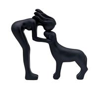 Dog Figurine - 6 Inch Resin Desk Decoration | Resin Woman Dog Statue - Elegant Monument and Decorative Piece for Home Office Table Tops, Bookshelves That Charm, Warmth And Any Indoor Spa