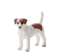 Dog Figurine Realistic Brown & White 6.5x6.5x5.25cm Hand-Painted Resin Ornament