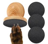 Dog Filer for Nails - 4 Replaceable Filing Discs Wooden Handle - Dog File Scratch Board | for Gentle Claw Care, Cats Puppies Large Breeds Home Pet Shop