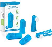 Dog Finger Toothbrush Set - 8 Pack Includes 6 Silicone Bristle + 2 Nylon Bristle Dog & Cat Toothbrushes - Approved - Dental Oral Care - Kit for Small, Medium & Large Pets