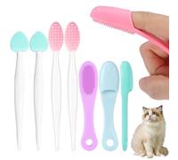 Dog Finger Toothbrush Set 8PCS Pet Finger Toothbrushes Dog Teeth Cleaning Products Including 2Heart-Shaped Dog Brushes 2Double Headed Toothbrushes&4 Finger Toothbrushes for Dogs and Cats