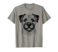 Dog Fingerprint - Border Terrier Dad Mom T-Shirt, Men, Slate Grey, Small