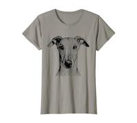 Dog Fingerprint - Greyhound Dad Mom T-Shirt, Women, Slate Grey, Large