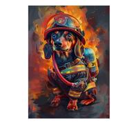 Dog Firefighter Helmet 1000pcs Mini Puzzle For Family Challenging