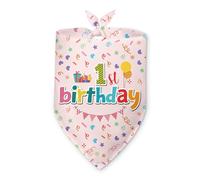 Dog First Birthday Bandana Happy 1st Birthday Party Supplies Pet Dog Triangle Scarf Accessories 1 Year Birthday Decorations Photo Prop for Small Medium Large Dogs Cats