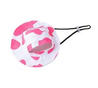 Dog Fisherman Hat, Adjustable Breathable Pet Sun Hat, Cute Ear Exposed Comfortable Dog Sunscreen Hat Outdoor Travel(L,Pink)