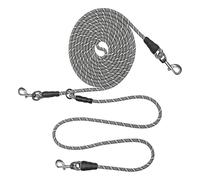 Dog Fixing Cable - Reflective Rope 19.59 m | Tether Rope for Dogs - for Two Animals, Training, Walking, Game, Camping, Outdoor, Garden, Yard