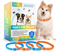 Dog Flea Tick Collar Treatment Adjustable 24 Month Protection Blue/Orange 4 Pack