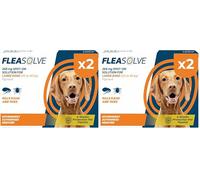 Dog Flea Treatment Large Dog x 2 - Spot on Flea Treatment for Dogs Large 20-40 kg - Fast Acting FleaSolve Solution 2 x Pipettes - 2 x Doses - Effective Spot-On Treatment (Pack of 2)
