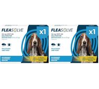 Dog Flea Treatment Medium Dog x 1 - Flea Treatment for Dogs Medium 10-20 kg - Spot-On Solution for Flea and Tick Control - FleaSolve 1 x Pipettes, 1 x Doses (Pack of 2)