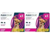 Dog Flea Treatment Small Dog x 1 - Spot on Flea Treatment for Dogs Small 2-10kg - FleaSolve Flea & Tick Solution - 1 x Pipettes - 1 - Dose (Pack of 2)