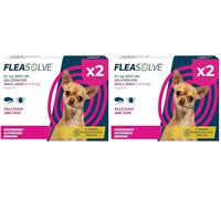 Dog Flea Treatment Small Dog x 2 - Spot on Flea Treatment for Dogs Small 2-10kg - FleaSolve Flea & Tick Solution - 2 x Pipettes - 2 - Doses (Pack of 2)