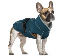 Dog Fleece Coat, Waterproof Cozy Small Dog Jacket for Cold Weather Winproof Winter Heated Coat Snow Jacket Toasty with Fleece Lining for Light Rain, Foggy Days, Wet Weather(Dark green, S)
