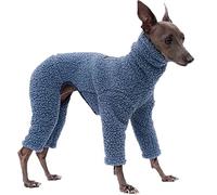 Dog Fleece Jumper with Legs, Windproof Turtleneck, Full Body Coverage Fuzzy Velvet Jumpsuit for Greyhounds, Lurchers, Whippets, Salukis, Great Danes