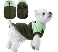 Dog Fleece Vest Dog Clothes Pullover Sweater for Small Medium Large Dogs | Thick Pets Warm Winter Sweatshirt Zip Up Girl Boy Puppy Cats Stand Collar Coat Jacket Cozy Snow Outfit (Green,M)