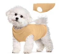 Dog Fleece Vest - Khaki, S - Warm and Stretchable Sweatshirt | Sleeveless Lightweight Sweater, Pullover Design for Small Dogs, Chihuahua Clothes, Papillon, Pomeranian
