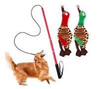 Dog Flirting Cane, Funny Interactive Toys Outdoor with Elastic Nylon Rope, Retractable Teaser Stick for Small Medium Dogs for Training Exercises, A: Red Upgrade, Se référer au descriptif, Refer to