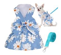 Dog Floral Bowknot Dress Cute Puppy Dress Pet Outfits for Puppy Cat Spring Summer