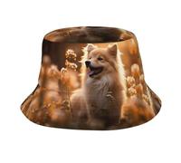 Dog Floral Bucket Hat Unisex Lightweight Outdoor Summer Beach Fisherman Headwear Getaway Vacation