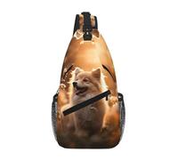 Dog Floral Crossbody Sling Bag Crossbody Shoulder Chest Bag Shoulder Strap Waist Fanny Pack Men Women