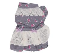 Dog Floral Dress, Pet Summer Dress with Snap Buttons, Soft Cotton Puppy Kitten Apparel, Cute Flower Print Skirt for Small Dogs Cats, Daily Wear Travel Photo Props (M)