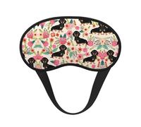 Dog Floral Print Blackout Sleep Mask - Side Sleeper Eye Cover, Soft Comfort, Perfect for Travel, Meditation