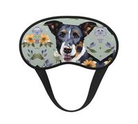 Dog Florals Print Blackout Sleep Mask - Side Sleeper Eye Cover, Soft Comfort, Perfect for Travel, Meditation