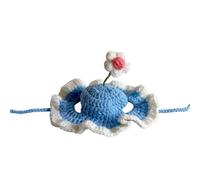 Dog Flower Hat Pet Costume Headgear Props Crocheted Hat Puppy Headgear Party Costume Photo Props Handmade Accessory