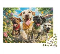 Dog Flower Meadow 1000 Piece Mini Jigsaw Puzzle For Adults Indoor Activity