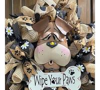 Dog Flower Wreath-Canine Inspired Front Door Garland, Charming Wall Decor | Durable lightweight compact Dog Welcome Hanger Gift,Housewarming Mother Lovers, Decors Farmhouse Porches Doors Entryways
